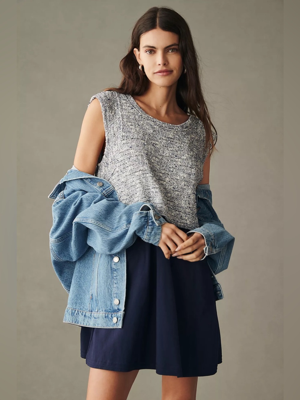 Daily Practice Anthropologie Twofer Mini Dress Blue Size XL